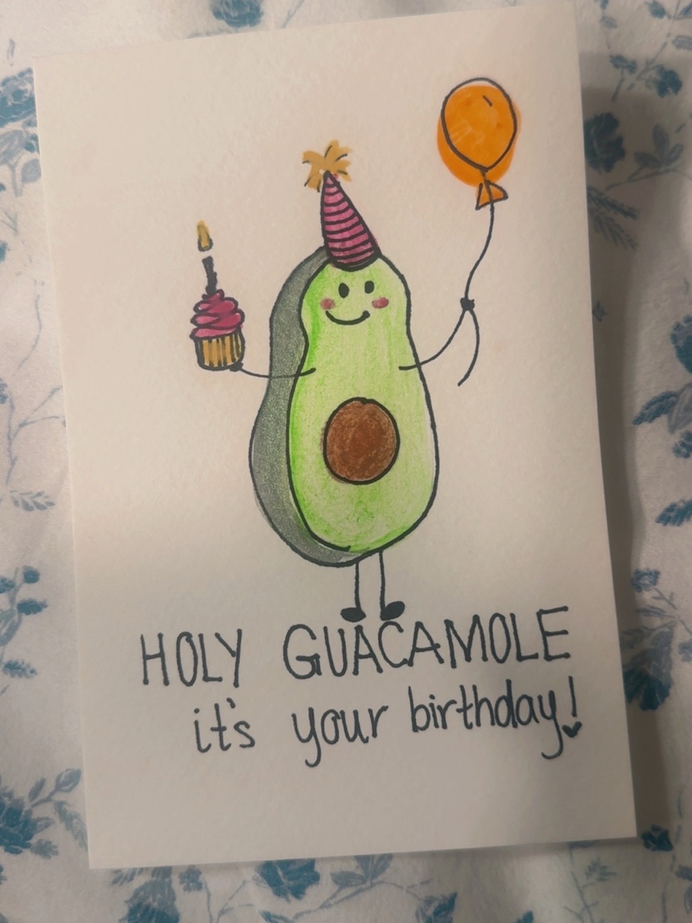 Avocado Birthday Greeting Card - Green Avocado Design
